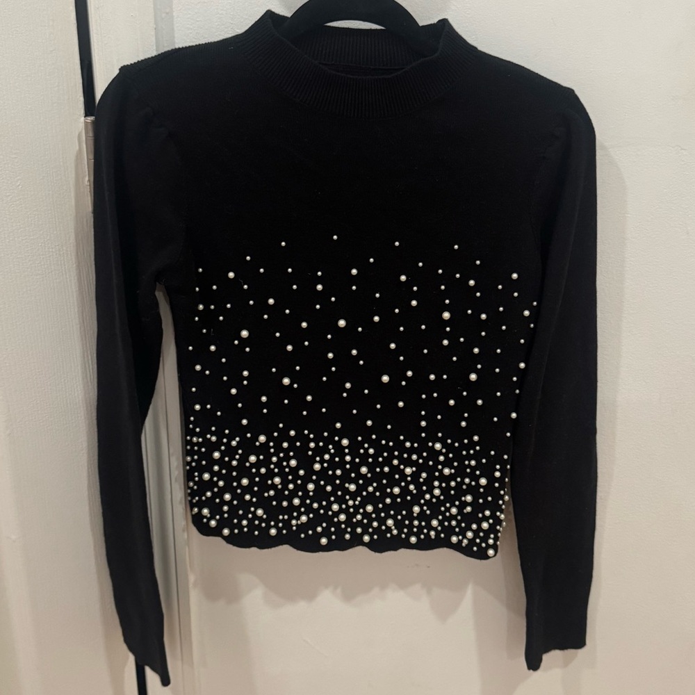 Black Pearl Embellished Sweater